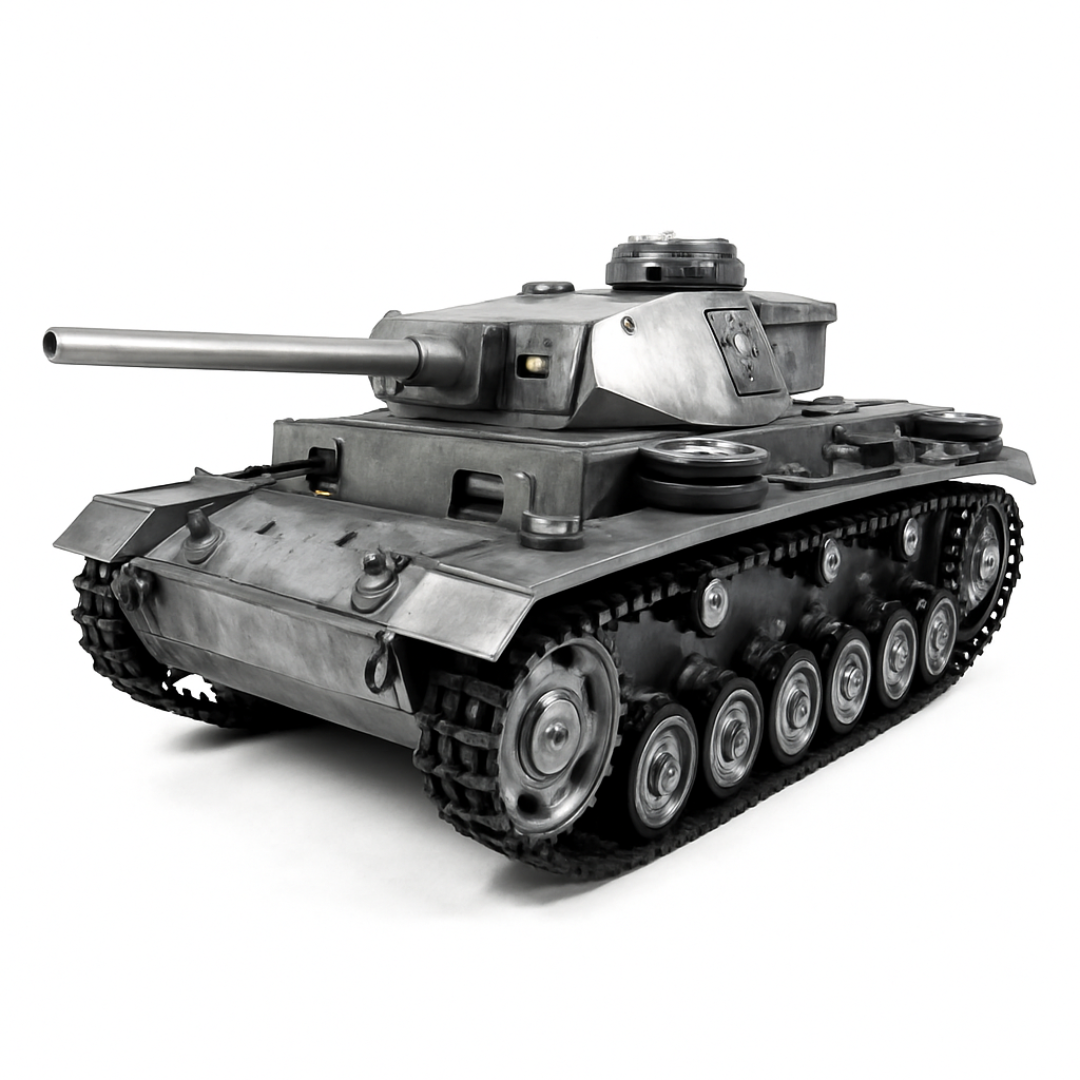 Airsoft Mato Panzer III German Grey Metal 1/16 Scale Tank with Metal Tracks RTR