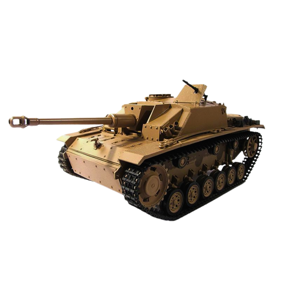 Mato Stug III Desert Tan Metal 1/16 Scale Infrared Tank with Metal Tracks RTR