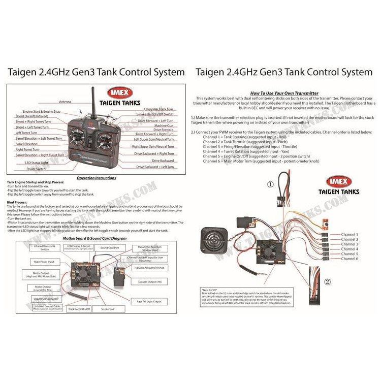 Taigen V3 2.4GHz Motherboard & Sound Card (Choose Sounds) - Taigen Tanks